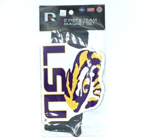 LSU TIGERS NCAA LICENSED 2 PIECE TEAM MAGNET SET AND DECAL SET [FREE SHIPPING] - Picture 1 of 3