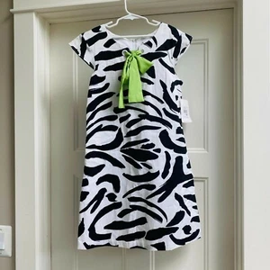 KC Parker Hartstrings Dress Girls 16 Animal Print Modest Aline Lined Bow - Picture 1 of 6