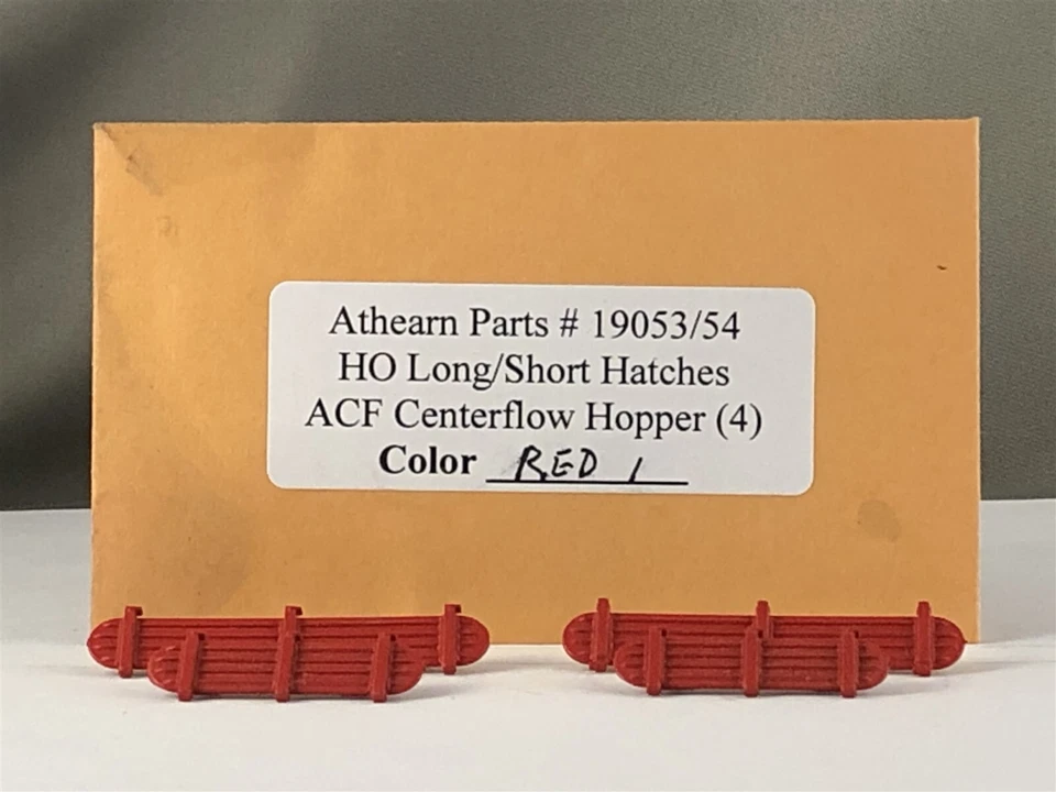 Athearn Parts - Long/Short Hatches for 55' Covered Hopper # 19053/54 (Red 1) - Image 1 of 1