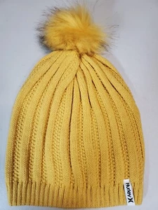 Hurley Helena Damen-Bommelmütze – goldfarbenes Wildleder – Einheitsgröße - Bild 1 von 3