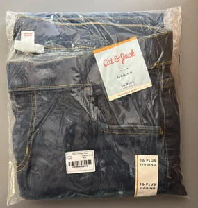 Cat & Jack Girls' Mid-Rise Pull-On Jeggings in Dark Vintage Blue - Dark Wash - Picture 1 of 4