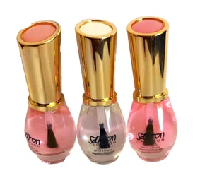 Saffron Nail Polish Varnish ( TOP COAT BASE COAT NAIL HARDENER ) PACK OF 3 - Picture 1 of 1