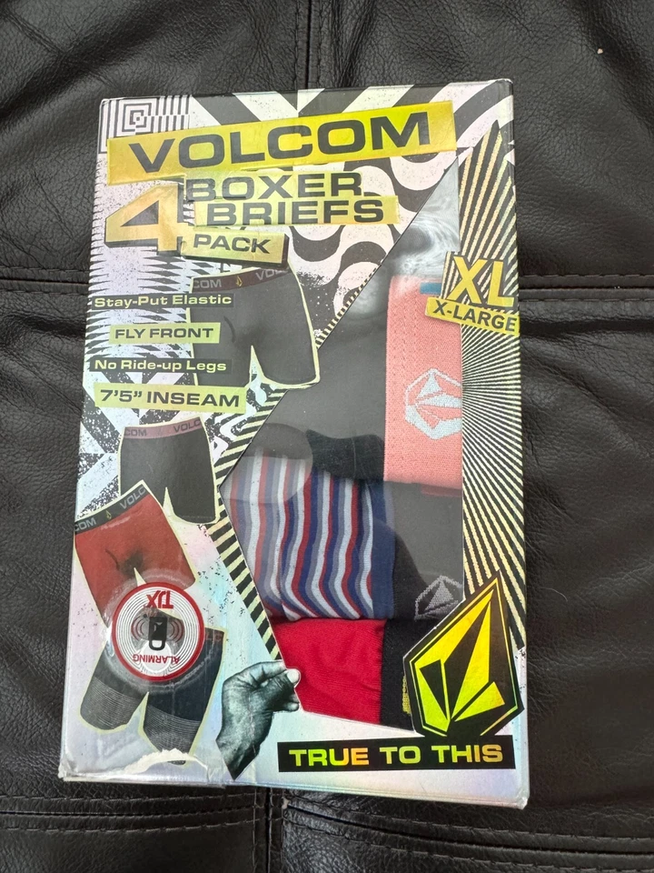 VOLCOM Men's 4 Pack Microfiber  Boxer Briefs  7.5" Inseam NO Ride-Up Legs  NWT - Image 1 of 1