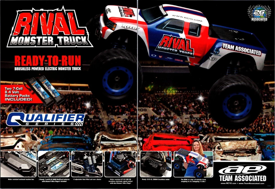 Team Associated AE Rival 1/8 Monster Truck RTR Print Ad Wall Art Decor - Image 1 of 1