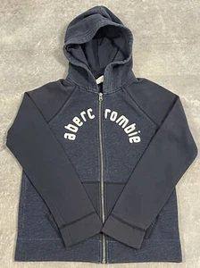 Boy’s Abercrombie and Fitch A&F Blue Full Zip Hoodie Youth Size Large/14  - Picture 1 of 11
