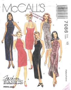 Vestido ajustado sin cortar McCall's patrón de costura # 7086 Misses en dos longitudes talla: 10 - Imagen 1 de 2