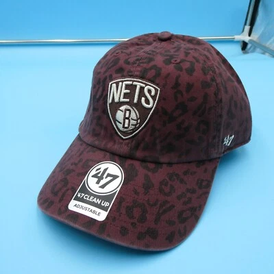 Brooklyn Nets Hat Mens Strap '47 Brand Brown Jungle Cap Basketball NBA Team New - Image 1 of 4