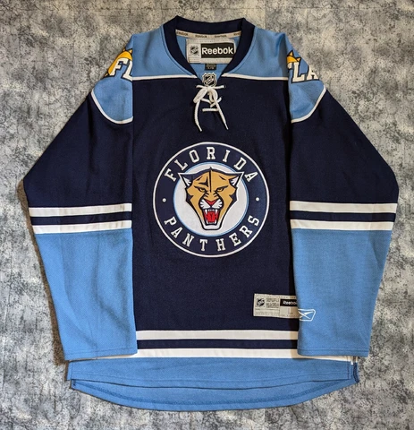 FLORIDA PANTHERS Jetblue Alternate Jersey * Reebok sz L Large NHL Hockey Blue Cover