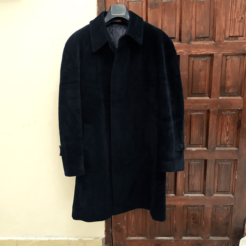 Valentino Garavani Uomo Cappotto Vintage Velluto a coste Blu Uomo Taglia 50 L
