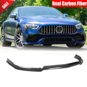 For Benz GT43 GT50 GT53 GT63 4-Door 2019UP Real Carbon Front Bumper Lip Spoiler - Picture 1 of 11