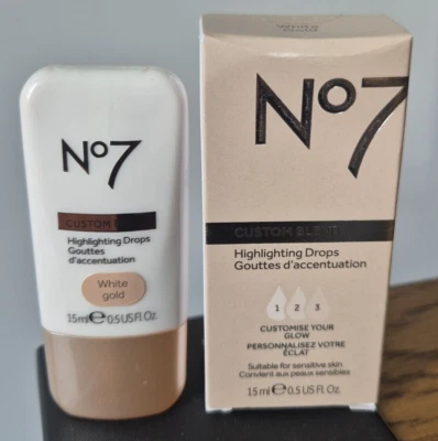 No7 Custom Blend Highlighting Drops White Gold 15ml New - Image 1 of 4