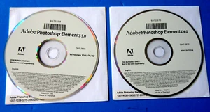 Lot of 2 Photoshop Elements 4.0 For Mac and 5.0 for Windows w Serial Numbers - Picture 1 of 3