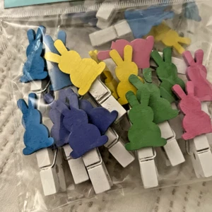 15 Stück Mini Holz Hase Kaninchen Wäscheklammern Osterei Foto Clips U90 - Bild 1 von 10