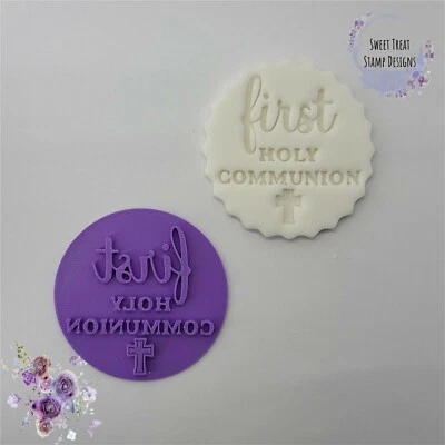 SWEET TREAT STAMPS First Holy Communion Cookie Embosser Stamp Cupcake Fondant Stamp Icing Stamp