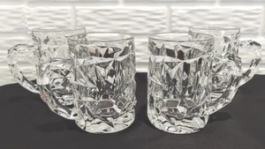 Tiffany & Co. Crystal Rock Cut Beer Mugs Clear Barware Set of (2) - Picture 1 of 8