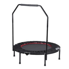 40 inch Foldable Fitness Trampoline Jumping Bed Armrest Support