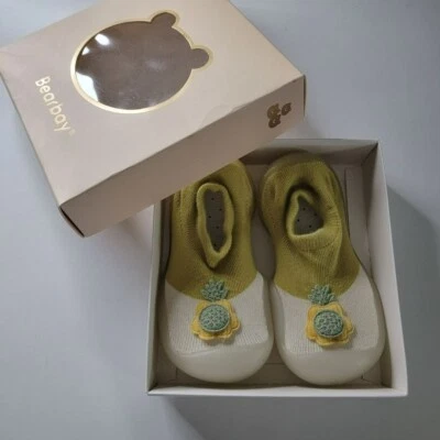 Bearbay Calcetín Bebé Zapato Informal Suela de Agarre de Goma Suave Amarillo Piña Unisex 15.5 Foto 1 de 4