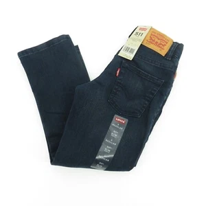 Pantalones de mezclilla Levis 511 ajustados para niños 5 pretina ajustable regular lavado oscuro nuevos con etiquetas - Imagen 1 de 5