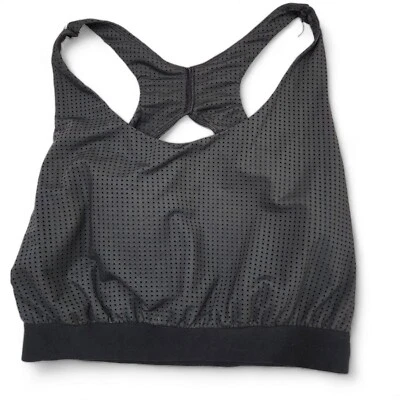 Women's  Racer Back Padded Sports Bra Prince Black Moisture Wicking Size Large - Image 1 of 4