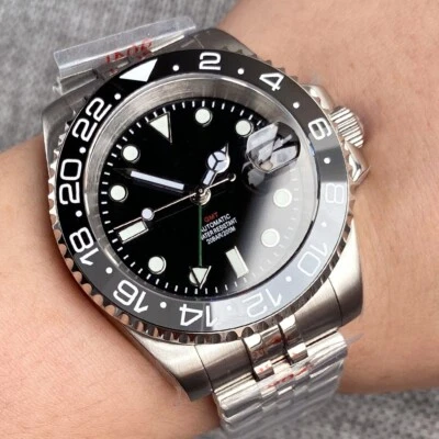 NH34 GMT 200M Dive Automatic Men Watch Sapphire Black Gray Ceramic Insert 2024 - Image 1 of 4