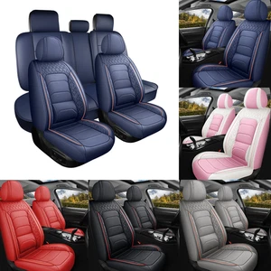 Luxury Nappa Leather Car Seat Covers Full Set 360° Cushion Protector Universal - Bild 1 von 75