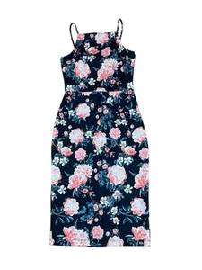 Vintage Superdry Bodycon Black / Floral Side Zip Dress – Elegant & Chic UK S - Picture 1 of 12
