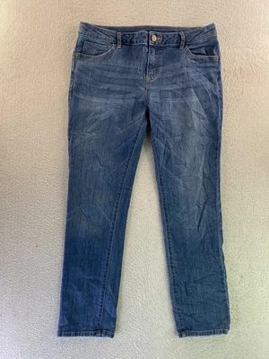 Pantalones de mezclilla capri Simply Vera para mujer talla 8 lavado medio tiro bajo puño enrollado Foto 1 de 4