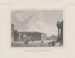c1850 Berlin Königswache Zeughaus Stadtansicht Vedute Stahlstich-Ansicht - Picture 1 of 1