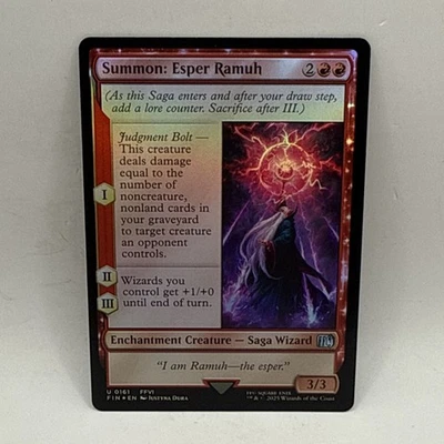 MTG - Final Fantasy - Summon: Esper Ramuh NM FOIL - #0161 - Magic The Gathering - Image 1 of 2