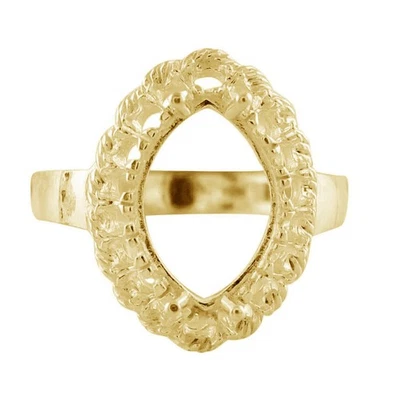 Semi Mount Causal Ring 9X14MM Marquise Shape Faceted Cut Sterling Silver - Image 1 of 4