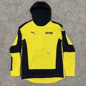 Borussia Dortmund Hoodie Mens Small Yellow Black Colorblock Puma Kangaroo Pocket - Picture 1 of 10
