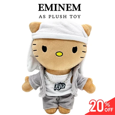 Hello Kitty As EMINEM Plush Doll Soft Stuffed Figure Plush Kids Toy Gift 24 cm - Image 1 of 4
