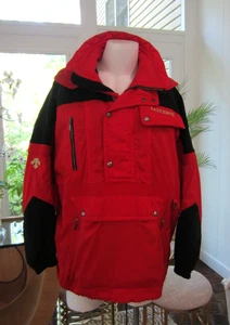 Vintage Descente Men's Red & Black High End Ski Jacket Removeable Hood Size M - Picture 1 of 14
