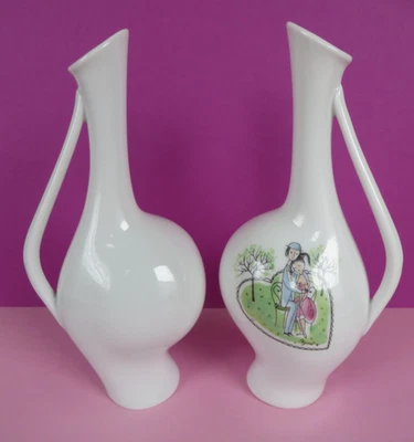 2 Porzellanvasen Schwangere Luise * Rosenthal Lufthansa * Heidenreich / Peynet - Bild 1 von 4