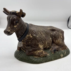 Vintage Atlantic Mold Brown Cow Nativity Replacement Figurine Approx 9”L x 6”h - Picture 1 of 7