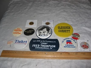 Vintage Lot Political Pinback Buttons Thompson, Virginia GOP,  Crofoot, John Jay - Picture 1 of 2