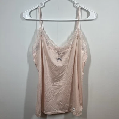 Camisola Maidenform informal cómoda salón para mujer M rosa DMCCLC cinta de encaje cami Foto 1 de 4