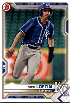 2021 Bowman Prospects Nick Loftin Kansas City Royals #BP-144 - Image 1 of 2