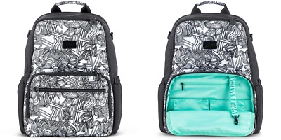 NWT 2019 JuJuBe Onyx Sketch Zealous Backpack Diaper Bag w Changing Pad NIP - Image 1 of 4