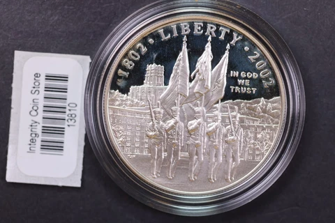 2002 U.S. Mint, U.S. Military Academy Bicentennial Silver Commemorative #13810 Cover