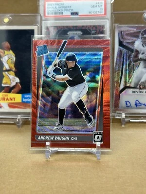 Andrew Vaughn RC 2021 Donruss Optic Red Wave Rated Rookie  - Image 1 of 2