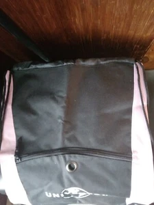 UNIVERSAL STUDIOS CANVAS DRAWSTRING CINCH SACK BACKPACK- BLACK/PINK - NEW - Picture 1 of 3