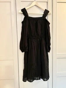 & Other Stories Dress 8-10 Black stripe off the shoulder - Picture 1 of 4