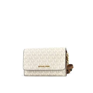 Michael Kors Jet Set Travel Medium Multifunction Phone Crossbody Bag - Vanilla - Picture 1 of 2