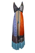 Womens Summer Maxi Dress, Colorful Dresses, Summer Flare Swing Boho S/M
