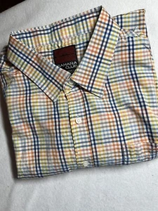 Sahara club Men's Short sleeve Button Up Shirt multicolored  Plaid Pocket 5XL - Picture 1 of 9