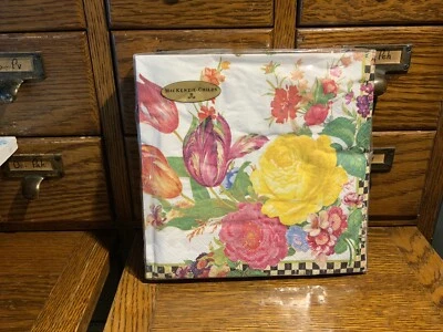 Servilleta de cena de papel MacKenzie-Childs Flower Market totalmente nueva - paquete blanco. de 20 Foto 1 de 2