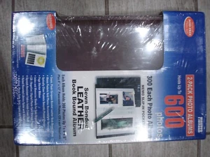 2-Leather Photo Album Brown Pioneer Bonded Holds 300 4x6 Photos Each Sealed - Picture 1 of 3