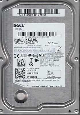 Dell 0GRCT2 HE253GJ DELL 250GB 10K RPM SATA 3.5" HDD - Image 1 of 4