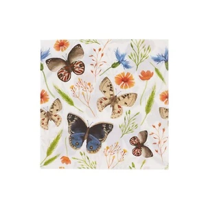 50 Assorted Disposable 2 Ply Paper Napkins Field Herbs Butterfly Print Party - Picture 1 of 9